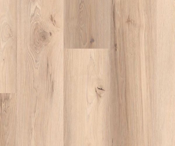 Light oak hardwood floor with visible grain and plank seams.