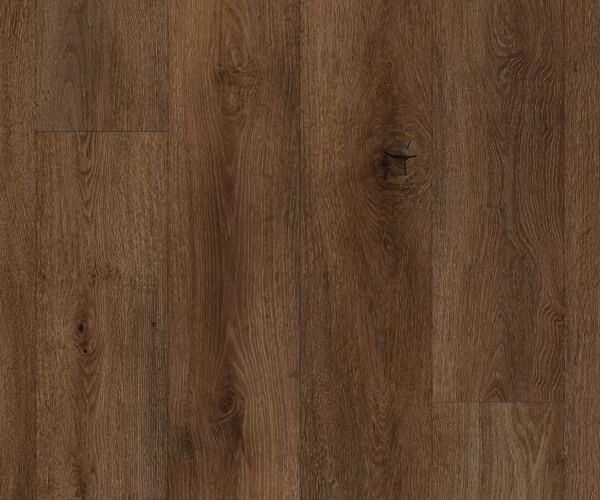 Wooden floor with brown planks and visible grain patterns (hardwood/laminate)