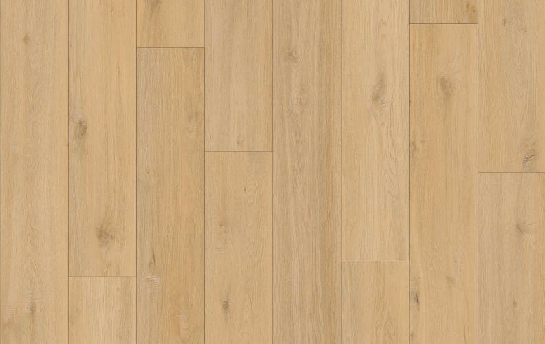 Wooden floor with light maple planks arranged in a staggered pattern.