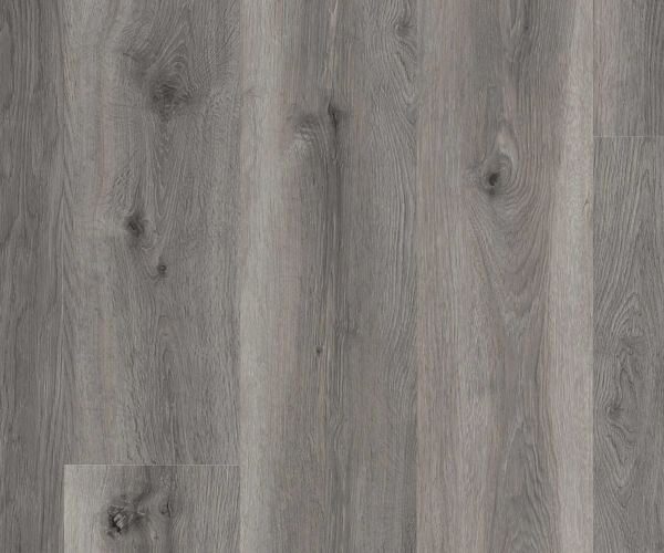 Gray-toned wooden floor with wide planks and subtle grain patterns.