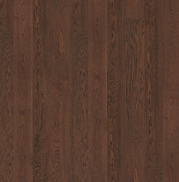 Dark brown hardwood floor with visible grain and plank seams surface texture.