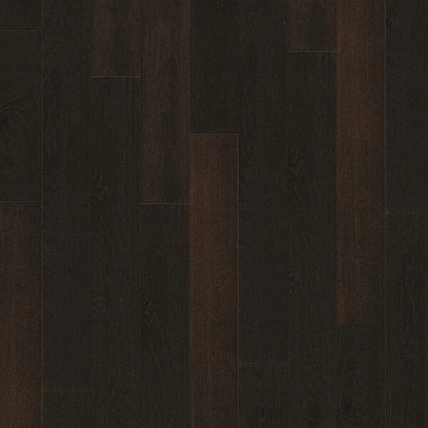 Dark wooden floor with vertical planks and subtle grain patterns