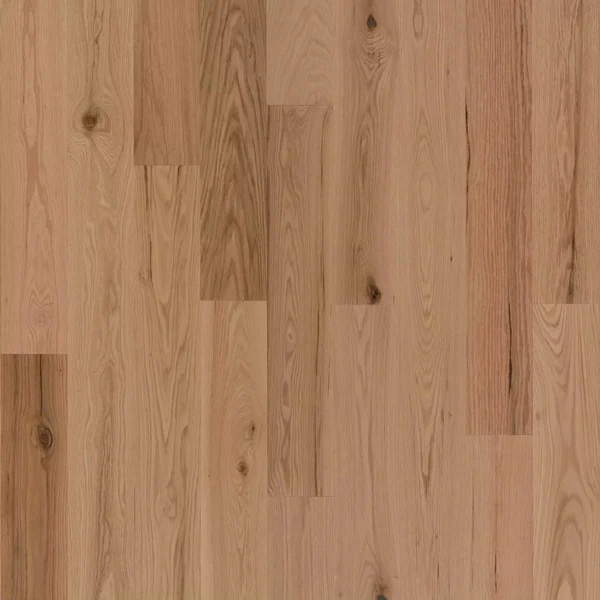 Light brown wooden floor with visible grain and knots in staggered planks.
