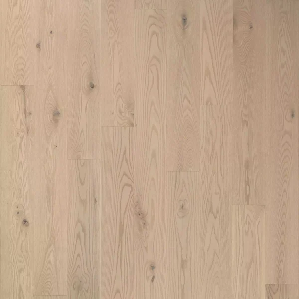 Wooden floor with wide light‑brown planks and visible grain patterns, knots, and seams running horizontally across the image